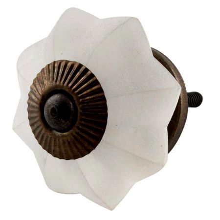 Clear Frosted Melon Glass Drawer Knobs